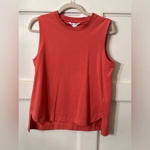 Athleta Studio Tank Top Small Coral Boxy Muscle Athleisure